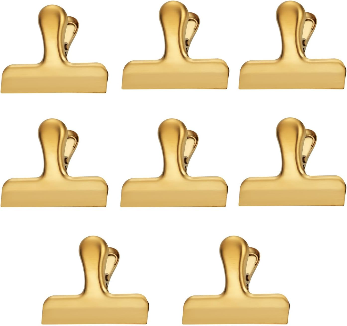 Yharnamite 8 Pcs Stainless Steel Chip Bag Clips, Food Bag Sealing Clips, Heavy Duty Stainless Steel Bag Clips for Coffee, Potato Chips, Snack, Food Packages (Silver)