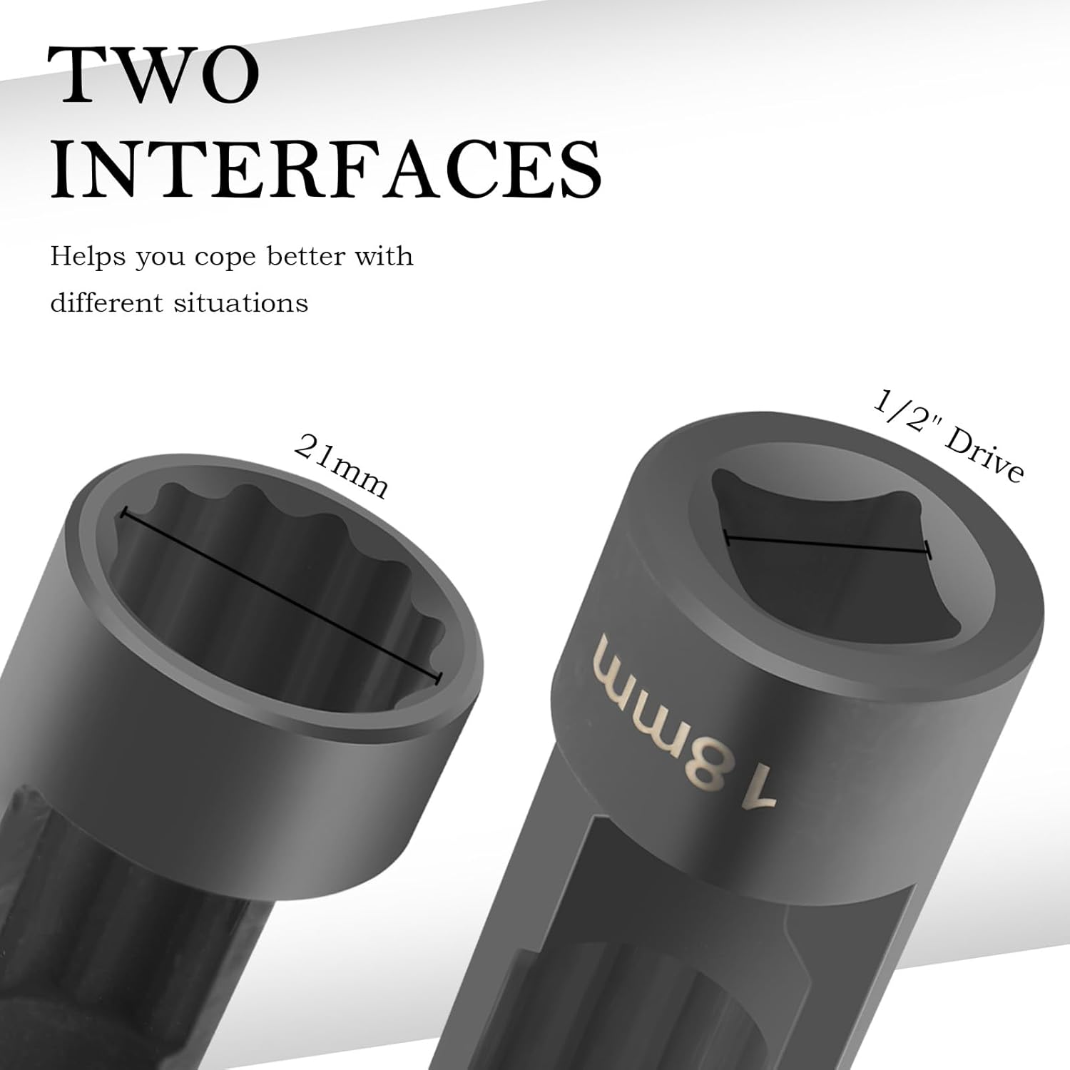 18Mm Shock Absorber Socket for Removal of Shock Absorbers Nut,Strut Nut Socket with 12 Point 1/2" Drive Compatible with Cars,Suvs,Trucks,Portability Suspension Tools Strut Sockets image number 2