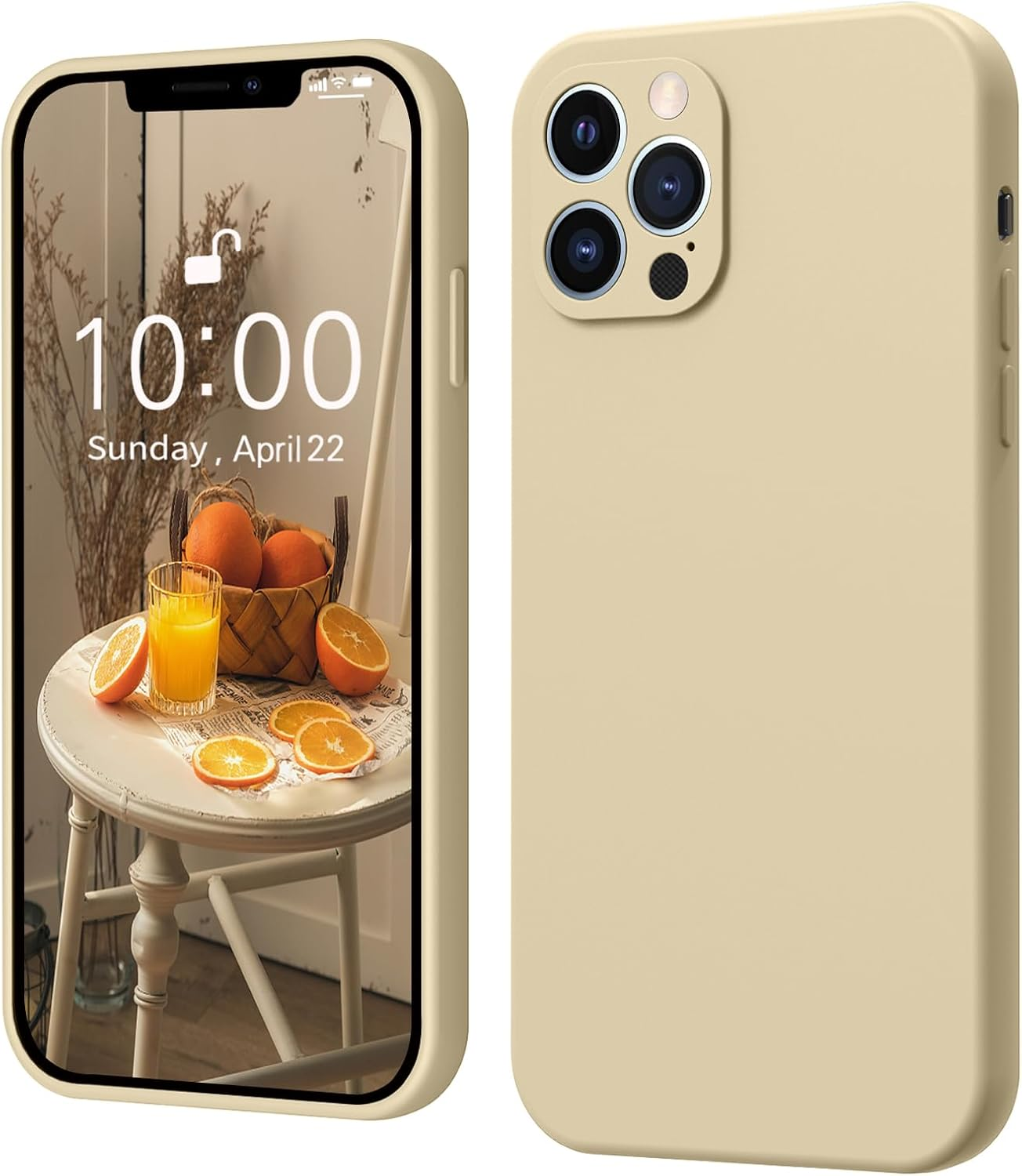 Silicone Case for Iphone 12 Pro, Ultra Thin Slim with Microfibre, Scratch-Resistant All-Round Protection Case, Light Green