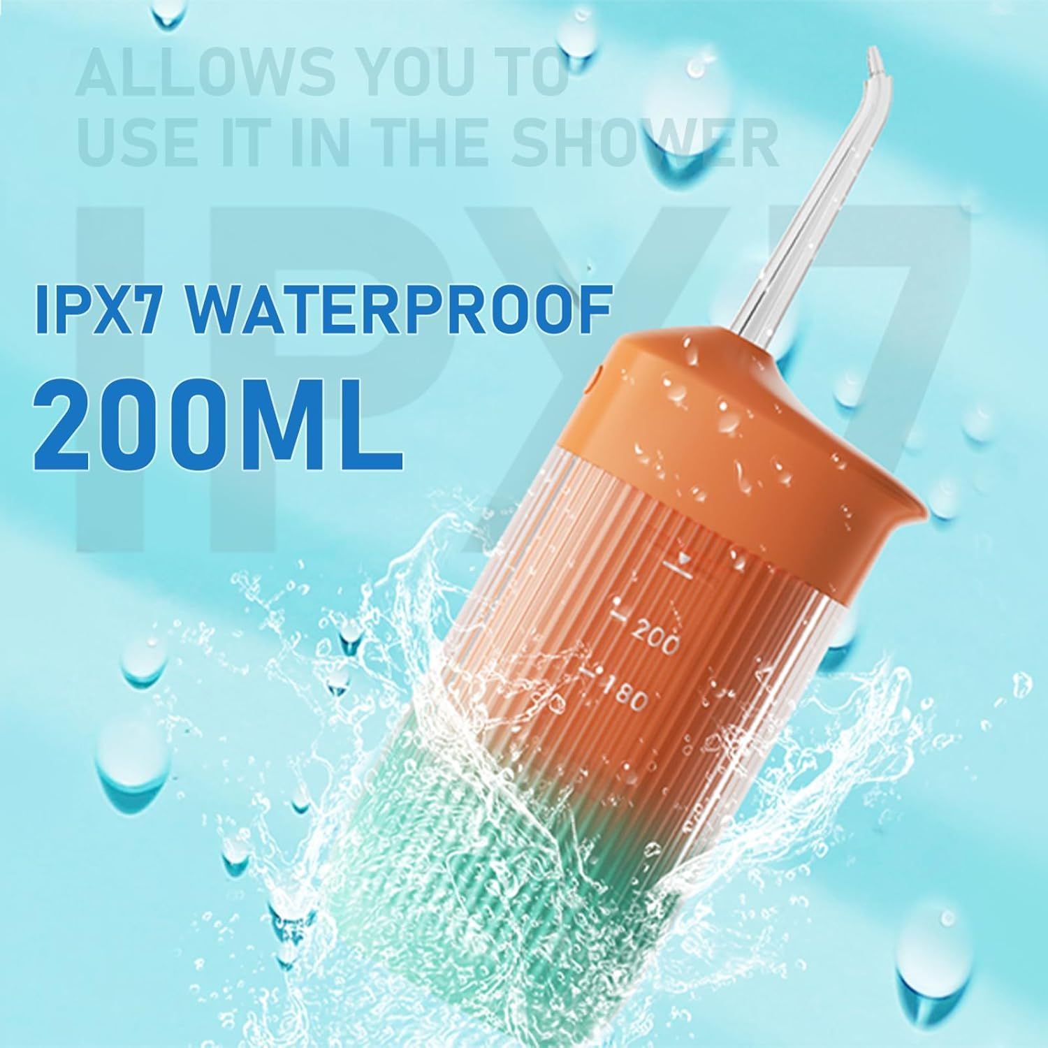 Candico Retractable Water Flosser, Cordless Water Oral Irrigator for Dental&Oral Health, Portable Water Floss for 3 Modes & 6 Tips Rechargeable Low Noise Electric Waterflosser for Home and Travel Friendly image number 3