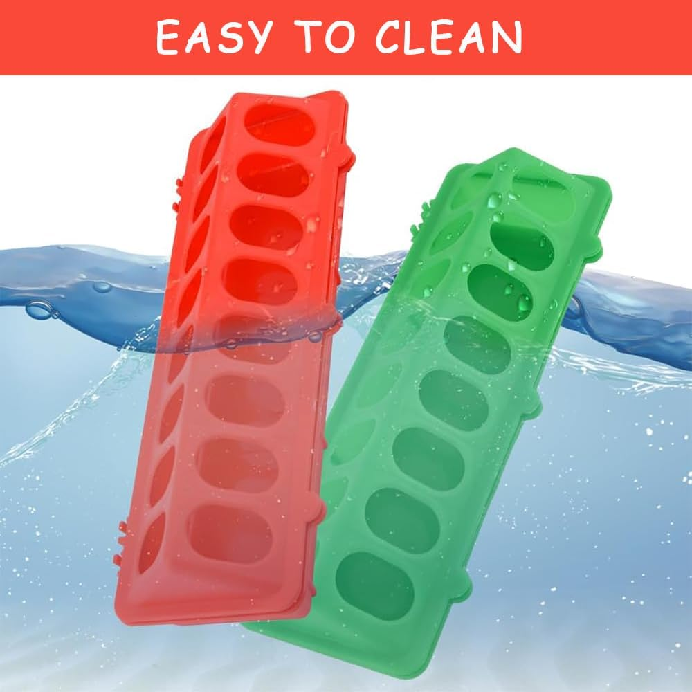 6-Pack Plastic Small Poultry Feeders, Chicken Feeding and Drinking Dispensers, Spill-Proof Feeding Trays with Flip Lids and Holes for Pigeons, Quail, Small Birds, Ducks and Chickens image number 2