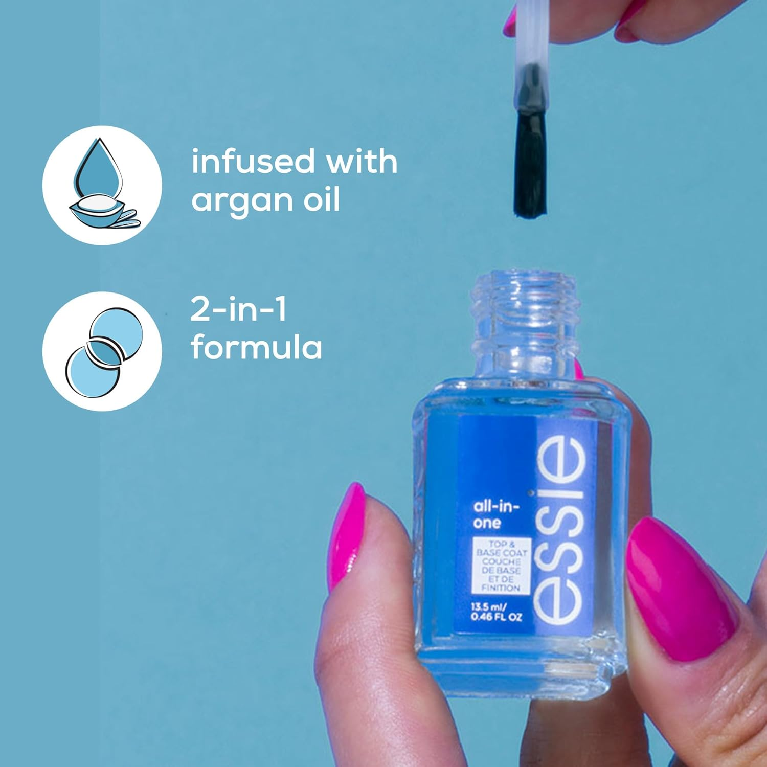 Essie, Nail Care Treatment, Ridge Filling with a Transparent Finish, All-In-One, 13.5Ml image number 4