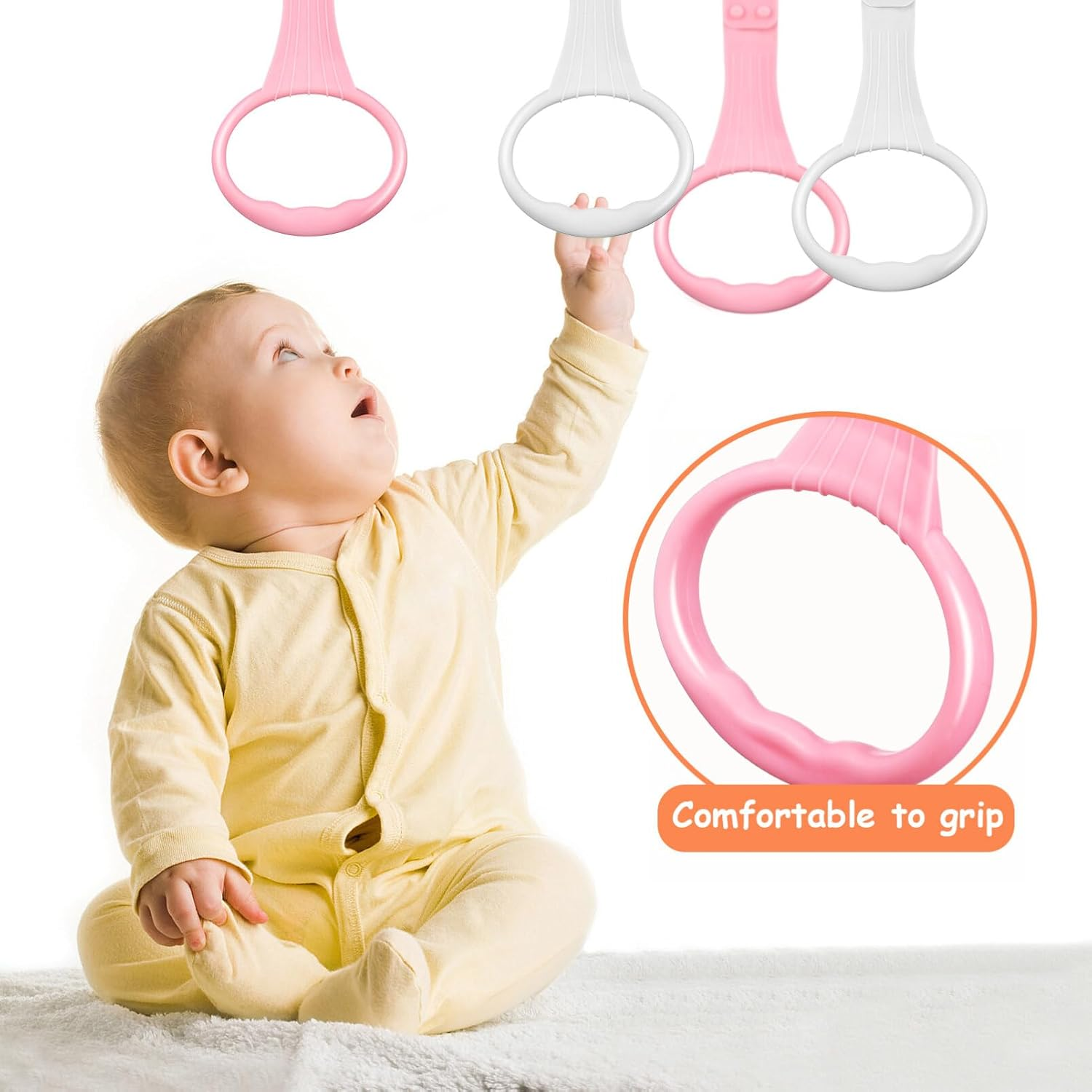 Kisangel 4 Pcs Pull Ring Belt Handles Holder Pull Stand Toy Playpen Rings Pullbup Playpen Pull up Rings Pastel Playpen Hooks Pullup Baby Pull Playpen Accessories Baby Plastic image number 5