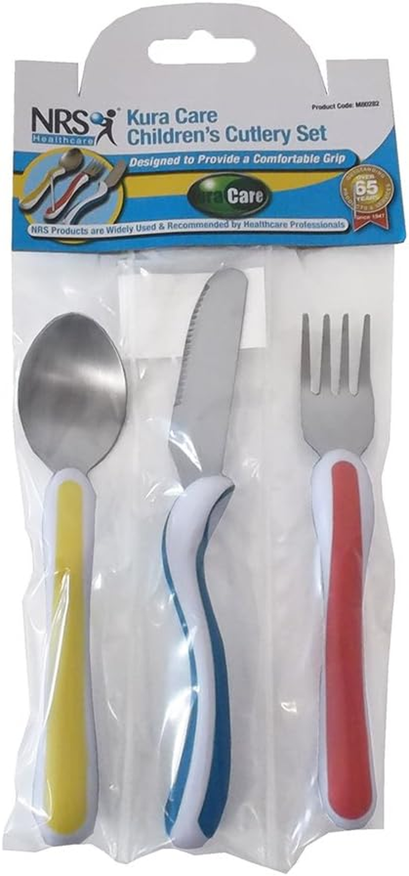 NRS Healthcare M80282 Kura Care Easy Grip Children'S Cutlery - Knife, Fork and Spoon Set image number 5