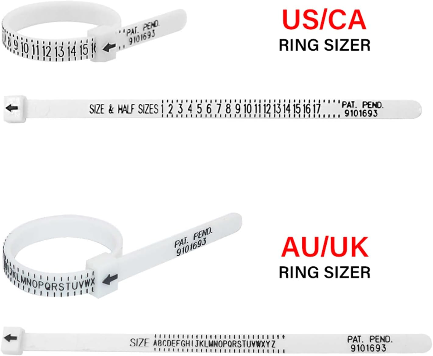 UK US Ring Sizer Women Men Measurement Tool Finger Sizes image number 2