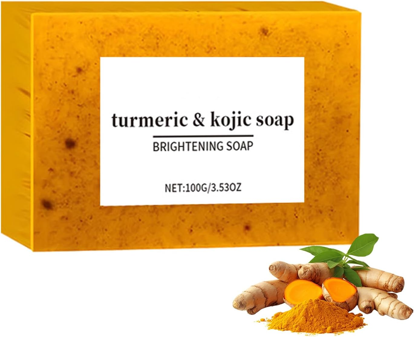 Menuha Kojic Acid Turmeric Soap, Bar Soap, Hydrating Facial Radiance Pads, Kojic Acid Dark Spot Remover Soap for Hyperpigmentation, Exfoliating Pads Collagen, Natural Turmeric Handmade Soap (1Pcs)