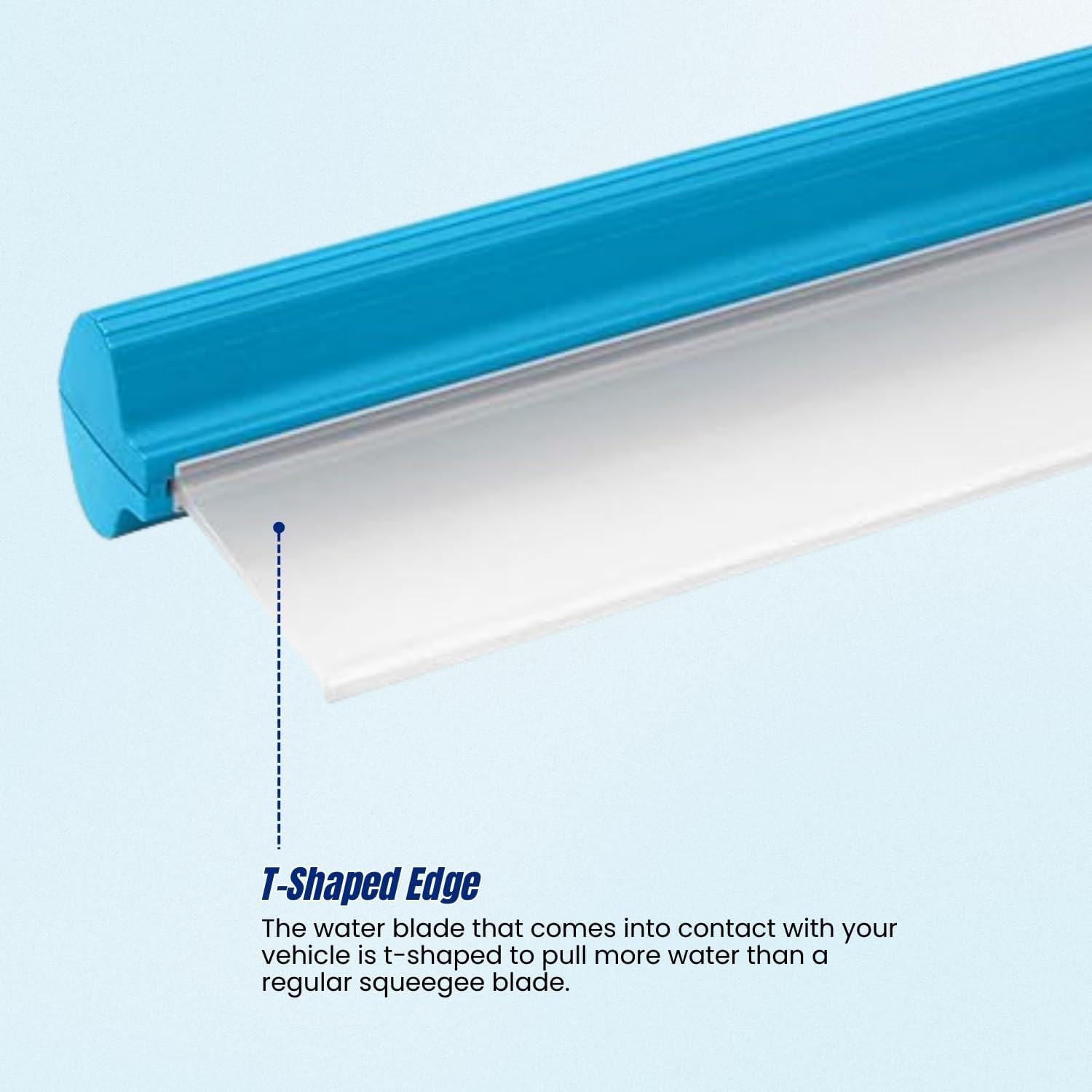 HOMESHOPA Flexible Silicone Water Blade Squeegee Window Wiper Car Glass Drying T-Bar Quick Water Remover from Windscreen Professional Cleaning image number 4