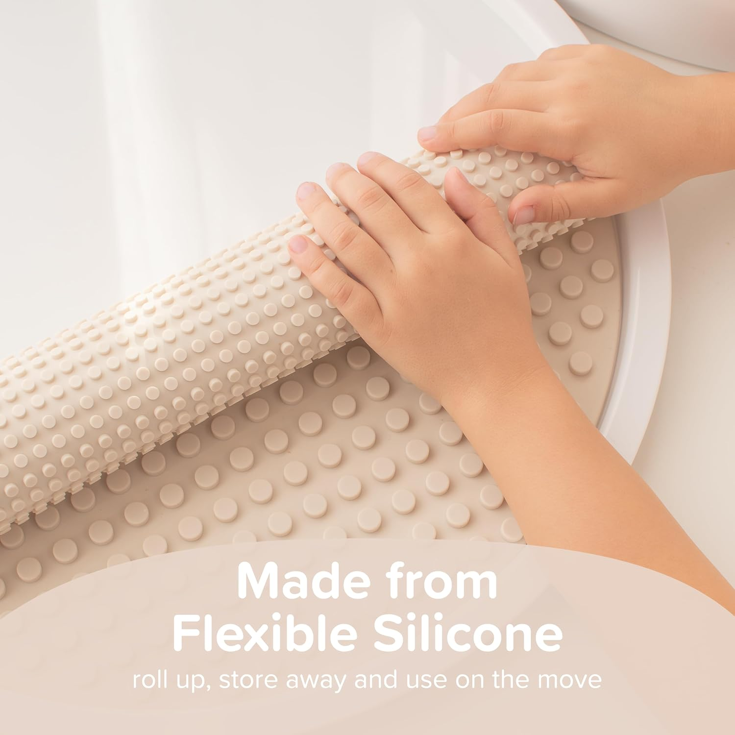 Inspire My Play - Silicone Building Blocks Baseplate - Compatible with All Major Building Block Brands - Double Sided - Perfect Accessory for Sensory Bin - Stone image number 5