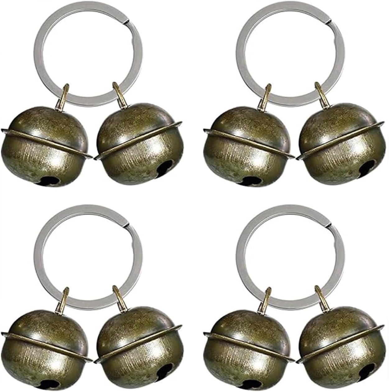 Cat Dog Pets Collar Bells,4 Set Cat and Dog Bells,Metal Pet Tracker round Vintage for Collars Tracker Bells Decoration Training Anti-Lost Pets Key Rings