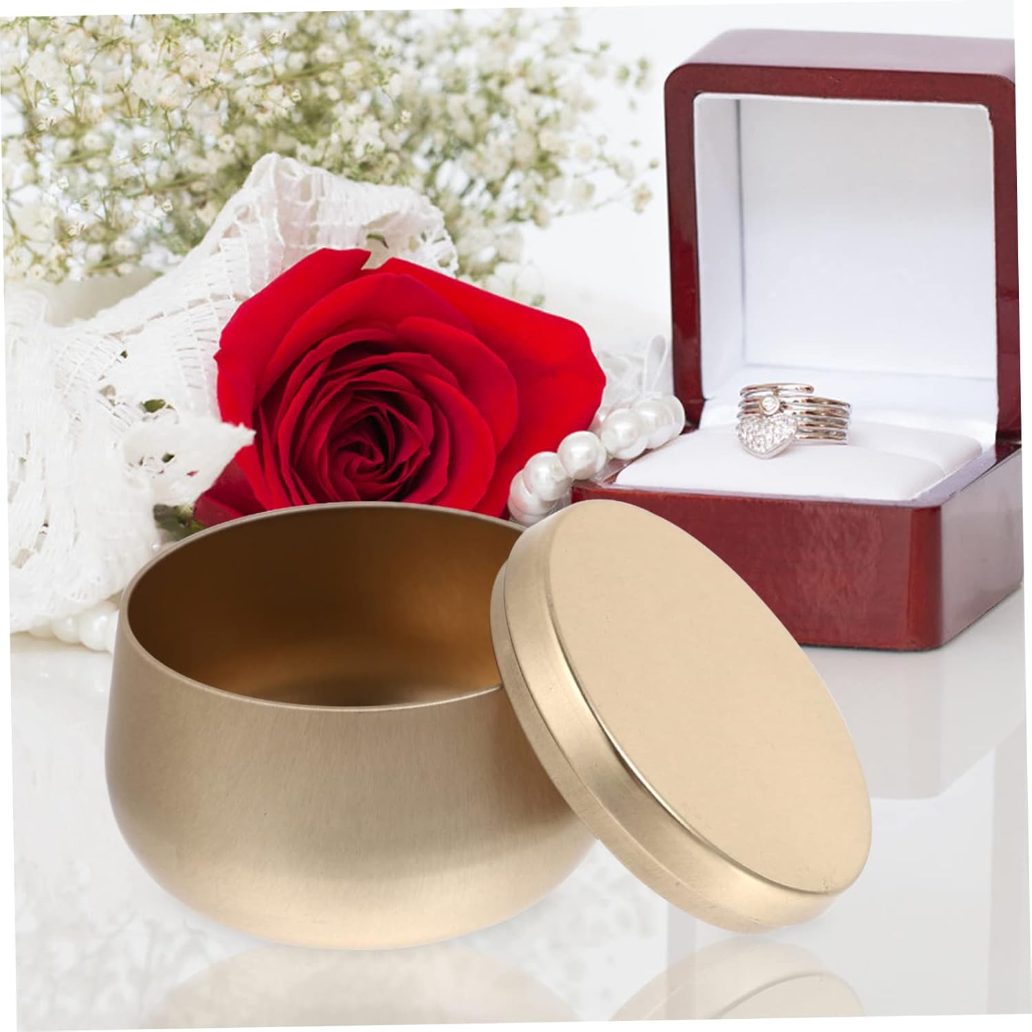 LABRIMP 9Pcs Tinplate Tea Candy Box Storage Jars for Kitchen Home Organization image number 5