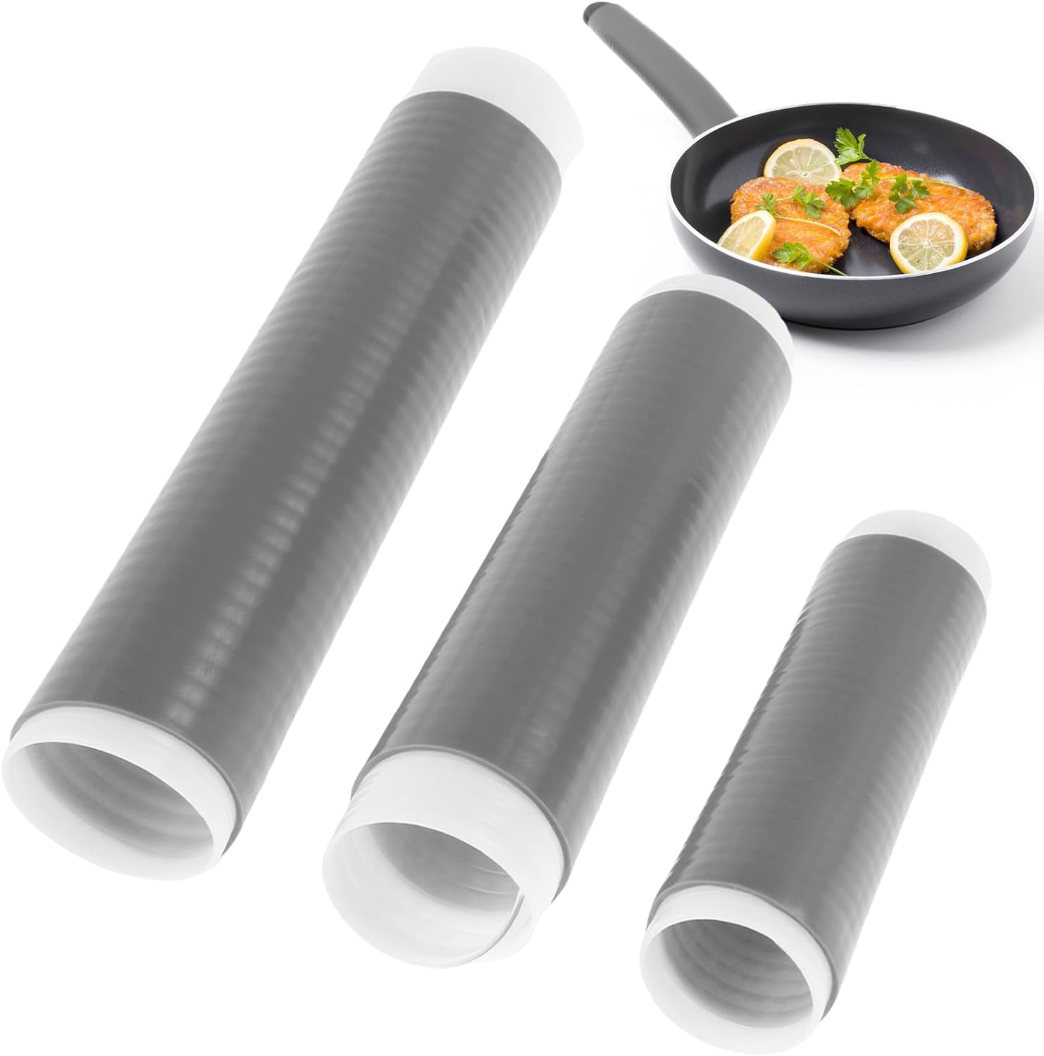 3Pcs Hot Handle Covers Anti-Scalding Silicone Pot Handle Holder Heat Resistant Baking Pa Handle Sleeve for Frying Pan Griddle Pan, Protect Your Hands(S+M+L)