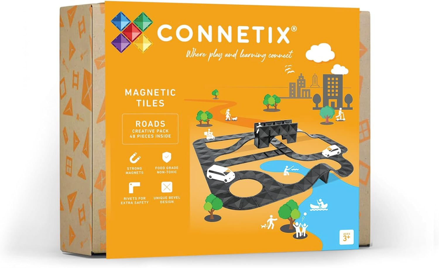 Connetix Magnetic Tiles Roads Creative Pack, 48 Pieces image number 2