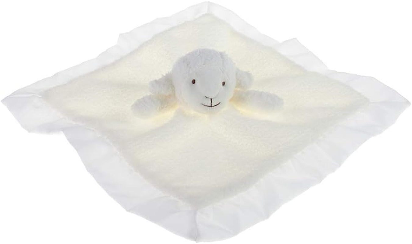 Apricot Lamb Stuffed Animals Soft Security Blanket White Lamb Infant Nursery Character Blanket Luxury Snuggler Plush(White Lamb, 14 Inches) image number 4