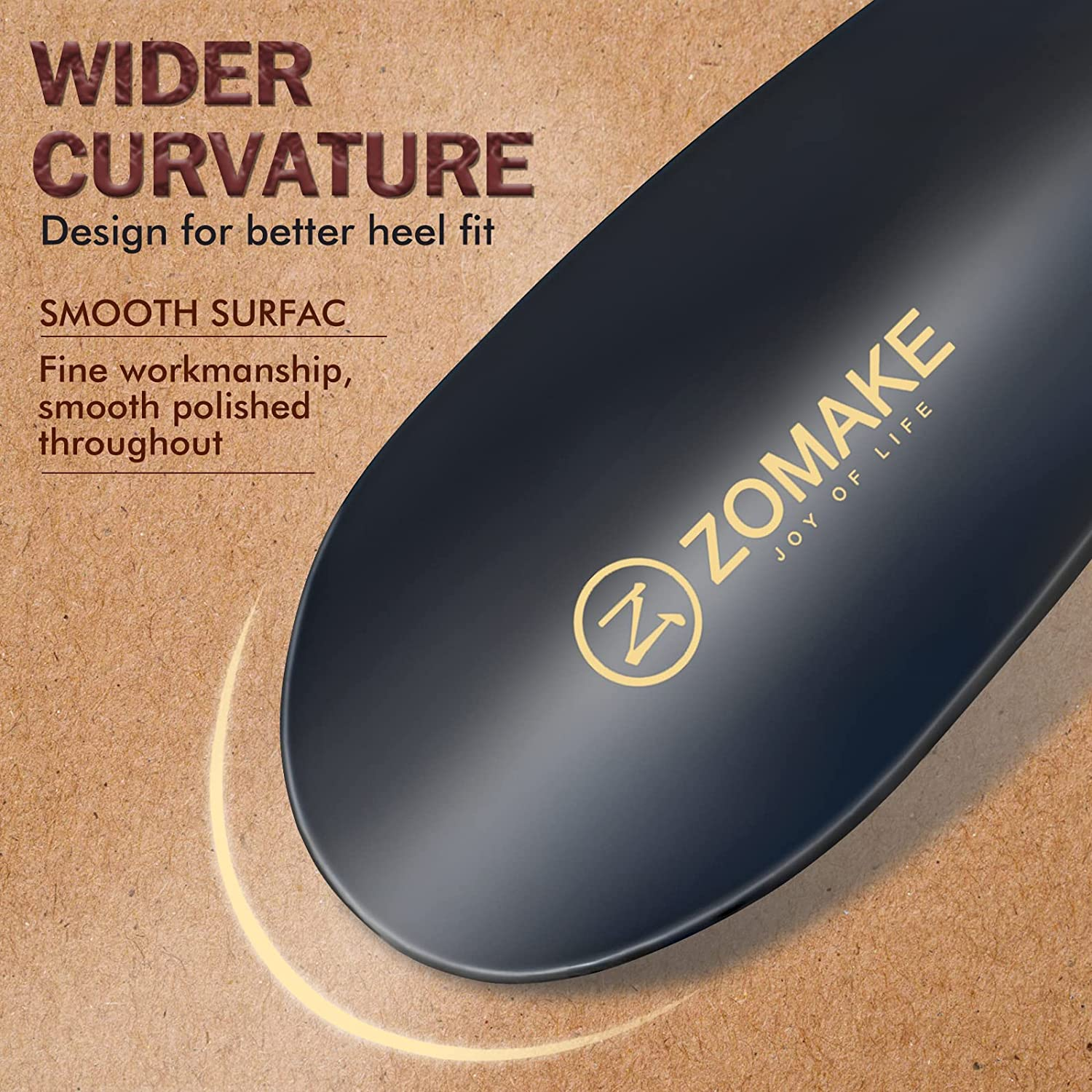 ZOMAKE Metal Shoe Horn - 42/19CM Stainless Steel Shoehorn Long Handle Lazy Shoe Helper - 19CM Travel Short Shoe Horns for Household and Travel 2Pcs image number 3