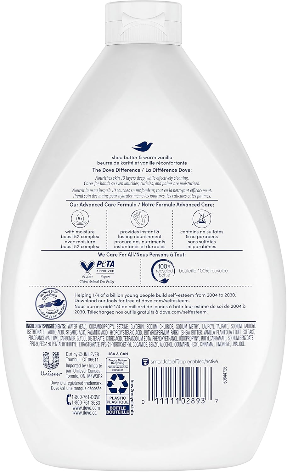 Dove Advanced Care Hand Wash Shea Butter & Warm Vanilla Pack of 3 for Soft, Smooth Skin, More Moisturizers than the Leading Ordinary Hand Soap, 34 Oz image number 3