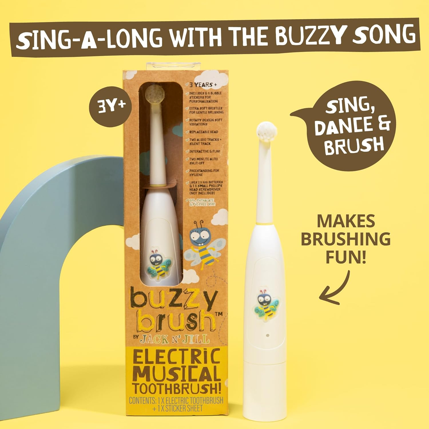 Jack N' Jill Buzzy Brush Electric Musical Toothbrush, image number 3