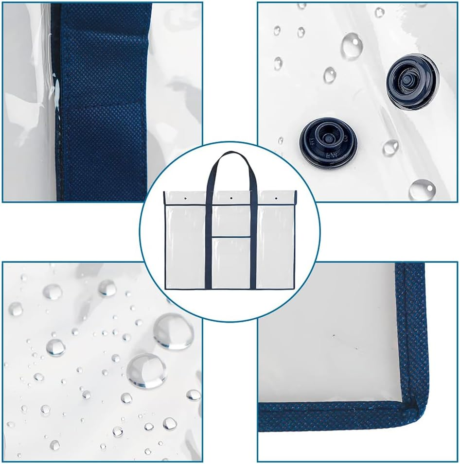 3Pcs Large Waterproof Art Portfolio Bag with Handle, A2/A3/A4 Paper Art Portfolio Artist Carry Bag, Art Carrying Case, Artwork Portfolio Case, Files Tote Bag for Poster Sketch Drawing Photography image number 2