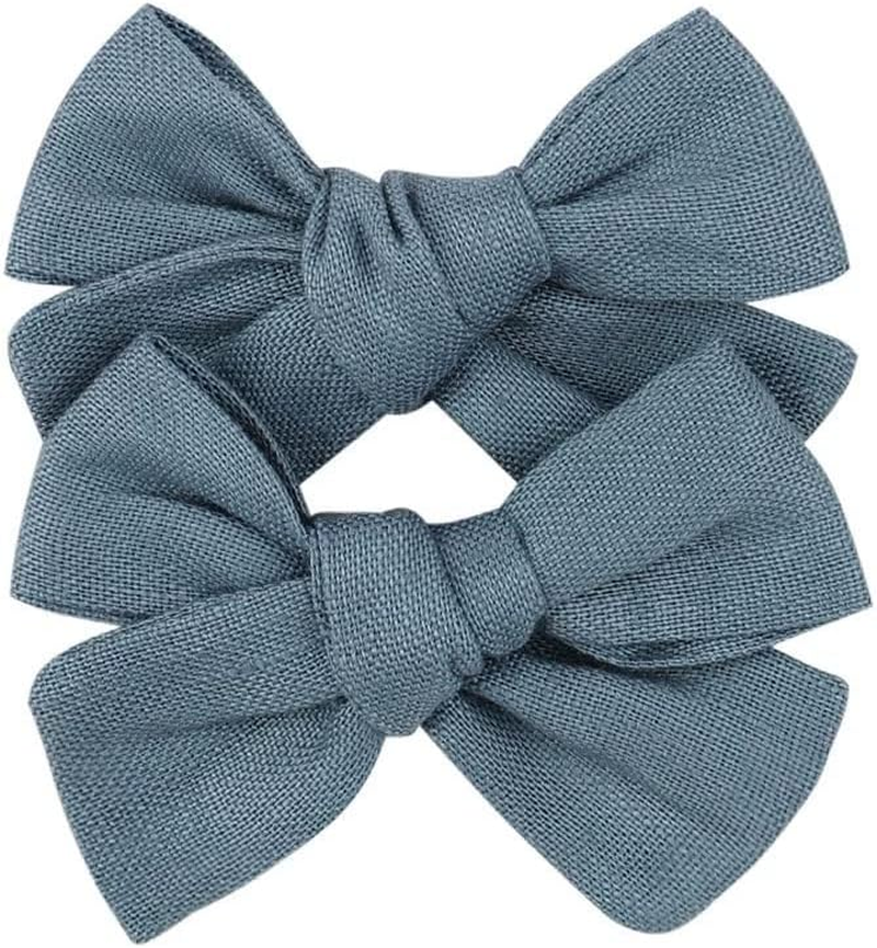 3.2'' Girls Rufous Linen Hair Bows Clips - Alligator Clips Hair Accessories for Little Girls, Toddlers, Kids, and Teens
