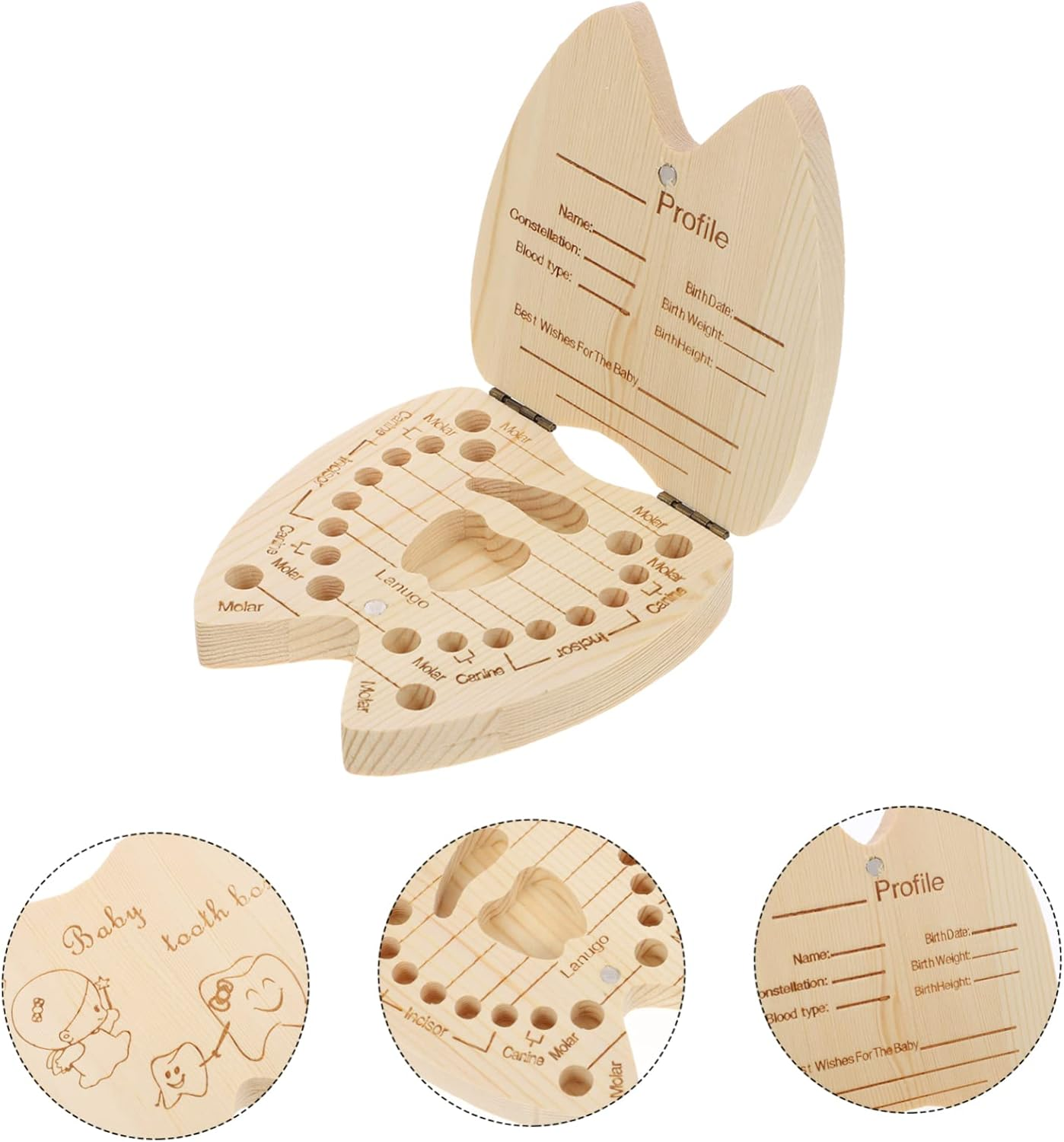 Teeth Storage Box Keepsake Box for Lost Teeth for Boys and Girls Holder for Girls and Toddlers image number 3