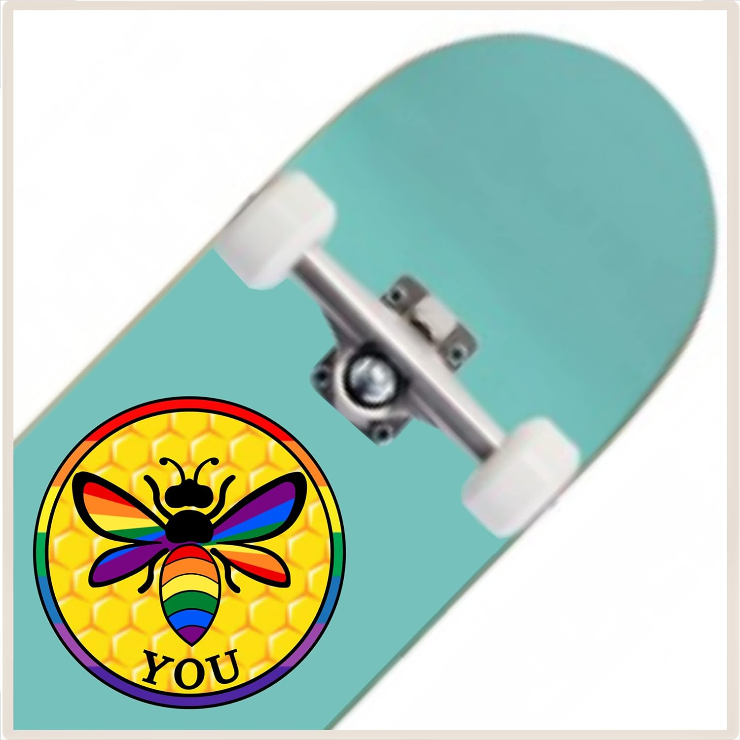 LGBT Honey Bee You &ndash; Be Yourself - Gay Pride Bumper Sticker | LGBTQ Rainbow Flag Premium Vinyl Decal 3 X 3 for Car Auto Equality LGBTQIA Coexist Progress Sign + Better than Magnets Sticks Anywhere image number 4