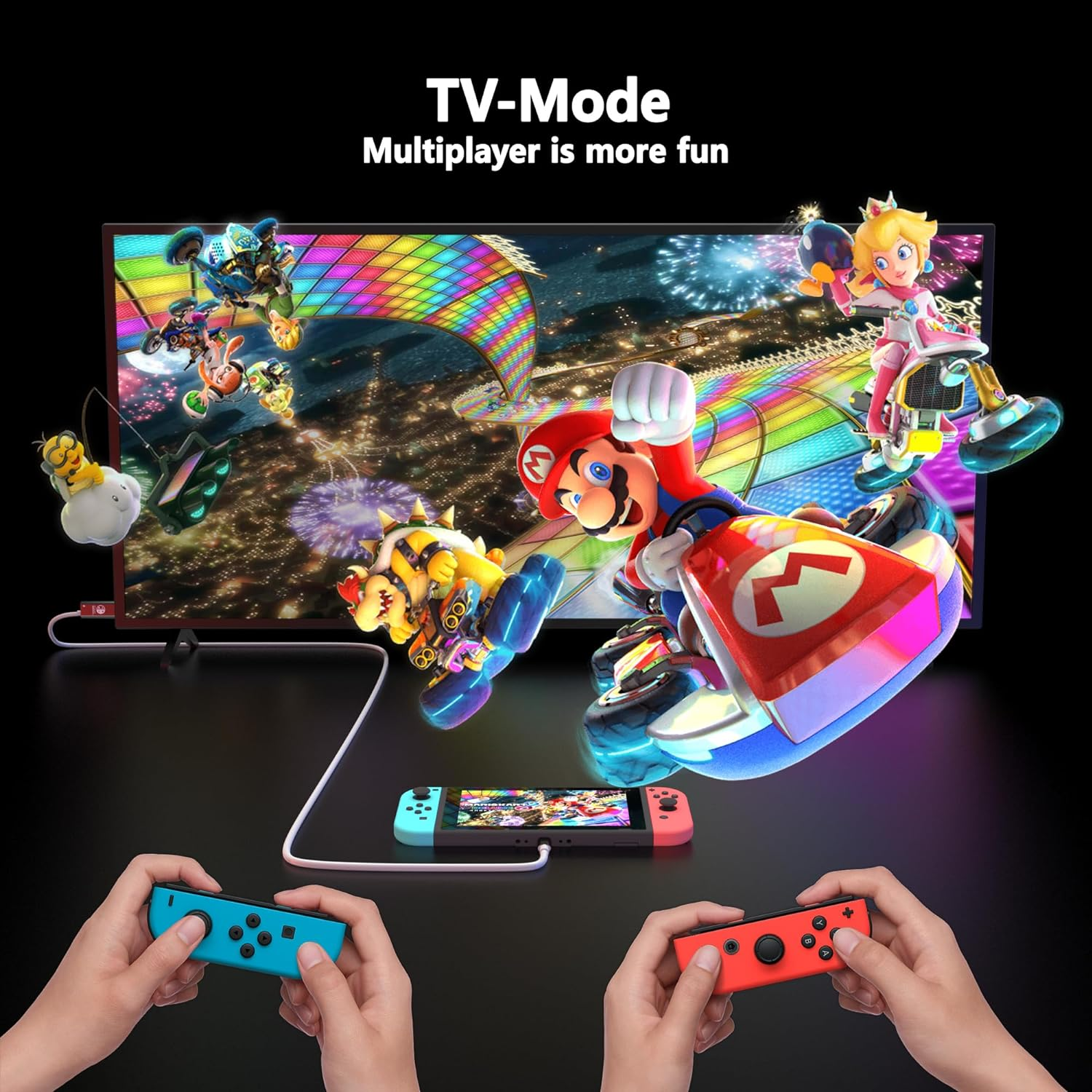 RREAKA Portable Switch Dock USB C to 4K HDMI Conversion Cable for Nintendo Switch/Switch OLED, TV HDMI Adapter Cable Compatible with Nintendo Switch, Steam Deck, Laptop,Tablet, Mobile Phone