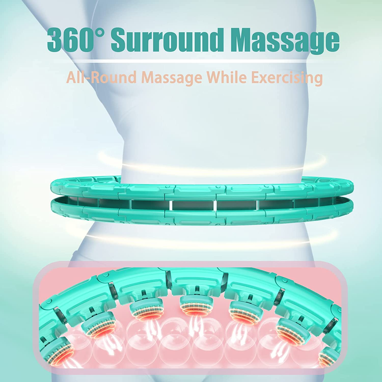 Ourstarry 24 Knots Weighted Hula Hoop plus Size, Smart Waist Hoola Hoops for Adults Fitness image number 6