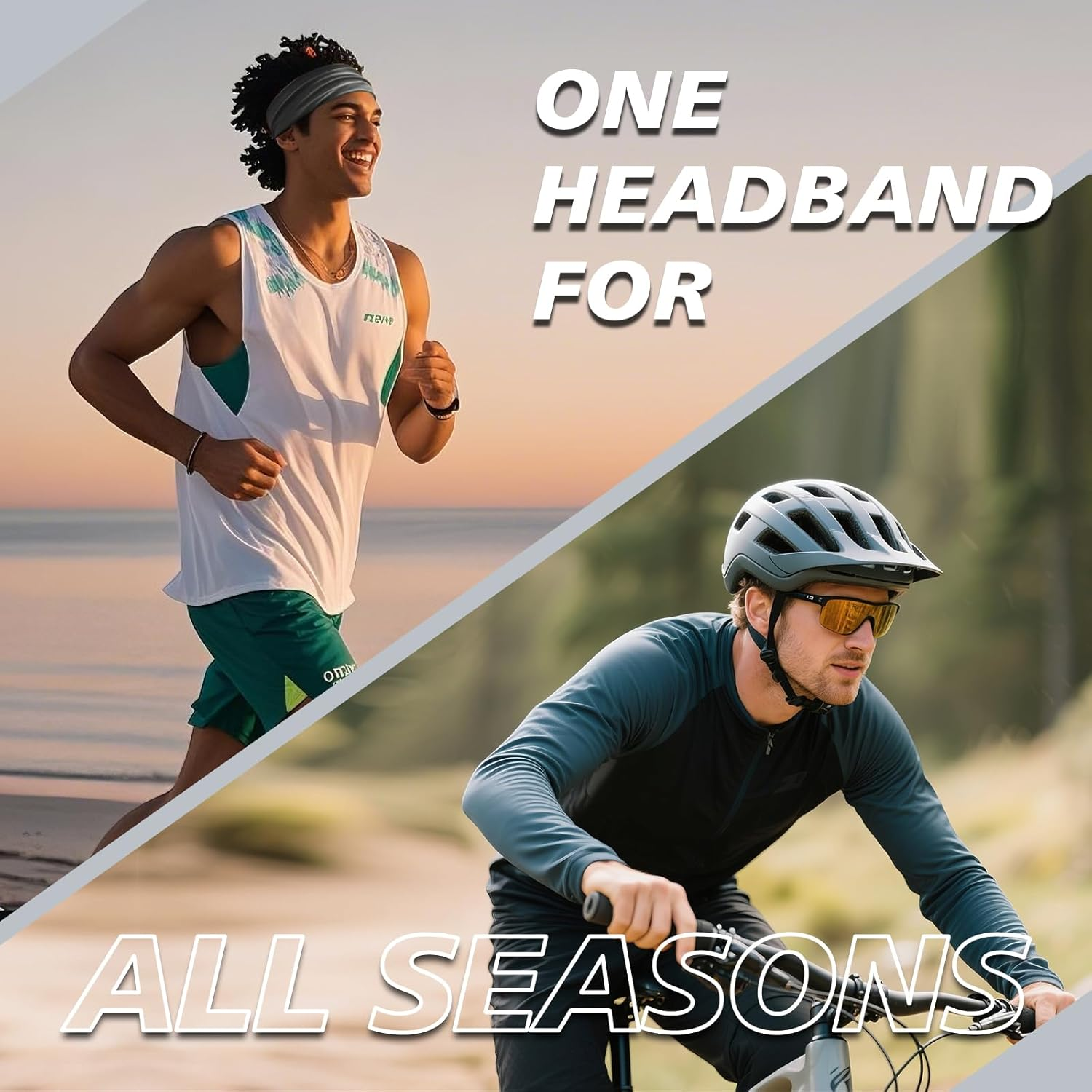 Sweat Hair Bands for Men Non Slip,Men'S Sports Headbands,8 Pieces image number 4