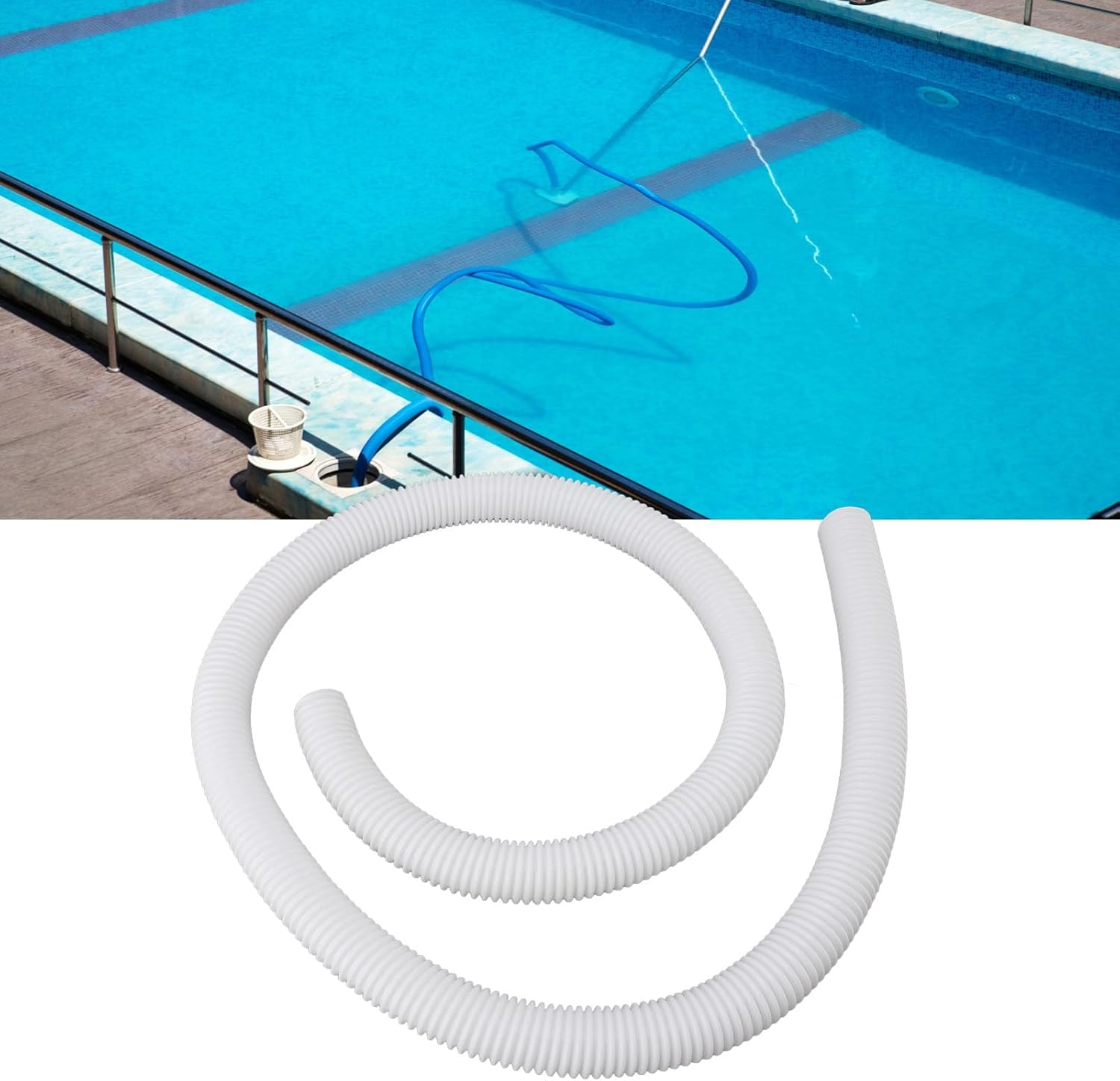 6Ft PVC Cuffless Feed Hose, for Polaris 360 Cleaner, Efficient Pool Washing, Smooth Pool Experience, Prevent Water Pollution, Pool Water, Easy Installation image number 1