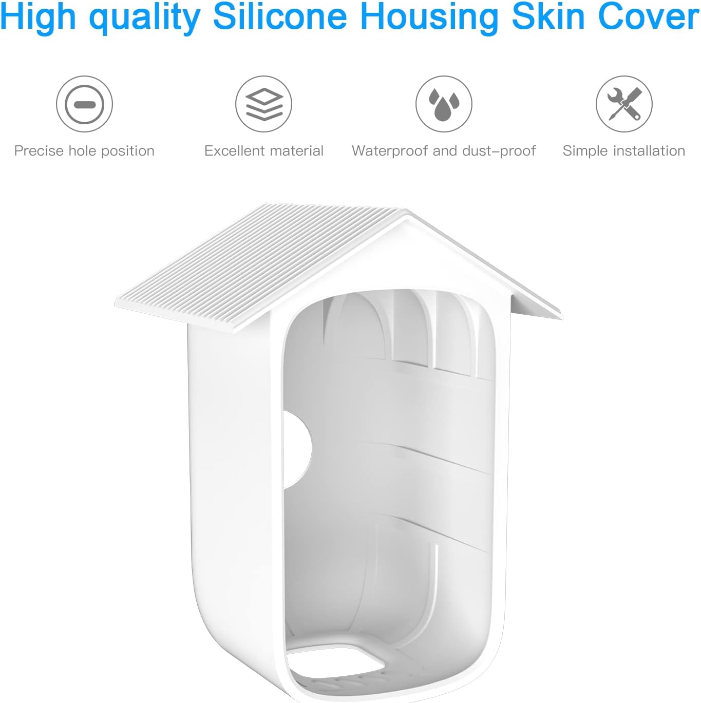 HOLACA Silicone Housing Skin for Eufycam 3C (S300) Wireless Home Security System-2Pack (White) image number 6