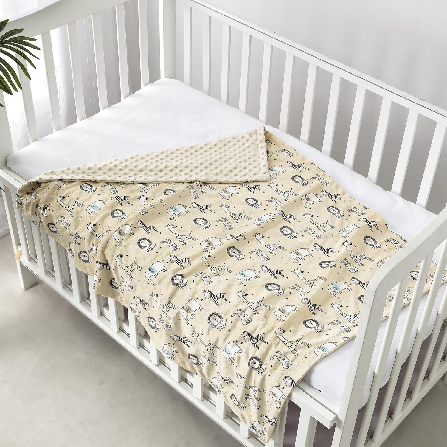 CREVENT 76X102Cm Cozy Soft and Warm Mink Baby Blanket, Packing with Ribbon for Newborn Infant Toddler'S Crib Cot Stroller, for All Season Use (Zoo) image number 4