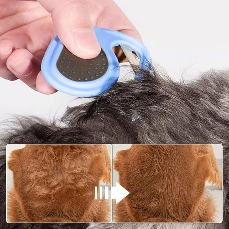 2Pcs Grooming Knife for Long-Haired Pets, Remove Clumps,Pet Knotting Massage Comb,3 In1 Multifunctional Dog Comb for Removing Tangled and Loose Hair (Green, One Size)