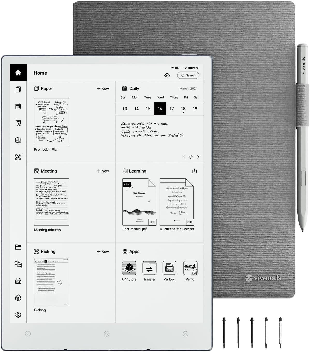 Aipaper Carta 1300 AI Digital Notepad Bundle, 10.65'' 300PPI Ereader, Ultra-Thin 4.5Mm, Lightweight 370G, 128GB E-Reader image number 3