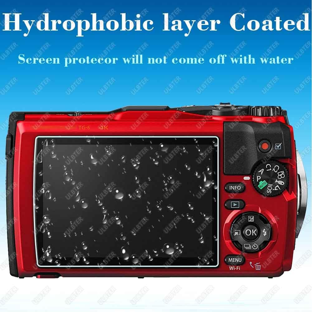 Screen Protector for Olympus TG-7 TG-6 TG-5 TG-4 TG7 Waterproof Camera Red Black, ULBTER TG6 TG5 TG4 Tempered Glass Screen Cover 0.3Mm 9H Hardness Anti-Scrach [3 Pack] image number 5