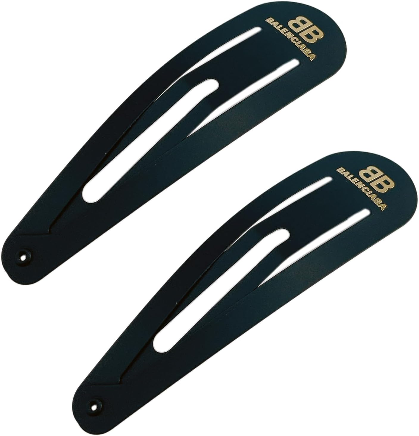 Balenciaga BB Logo Hair Clip, Matte Black/Gold 699021 TZ01G 5610, ワンサイズ, Stainless Steel, No Gemstone image number 4