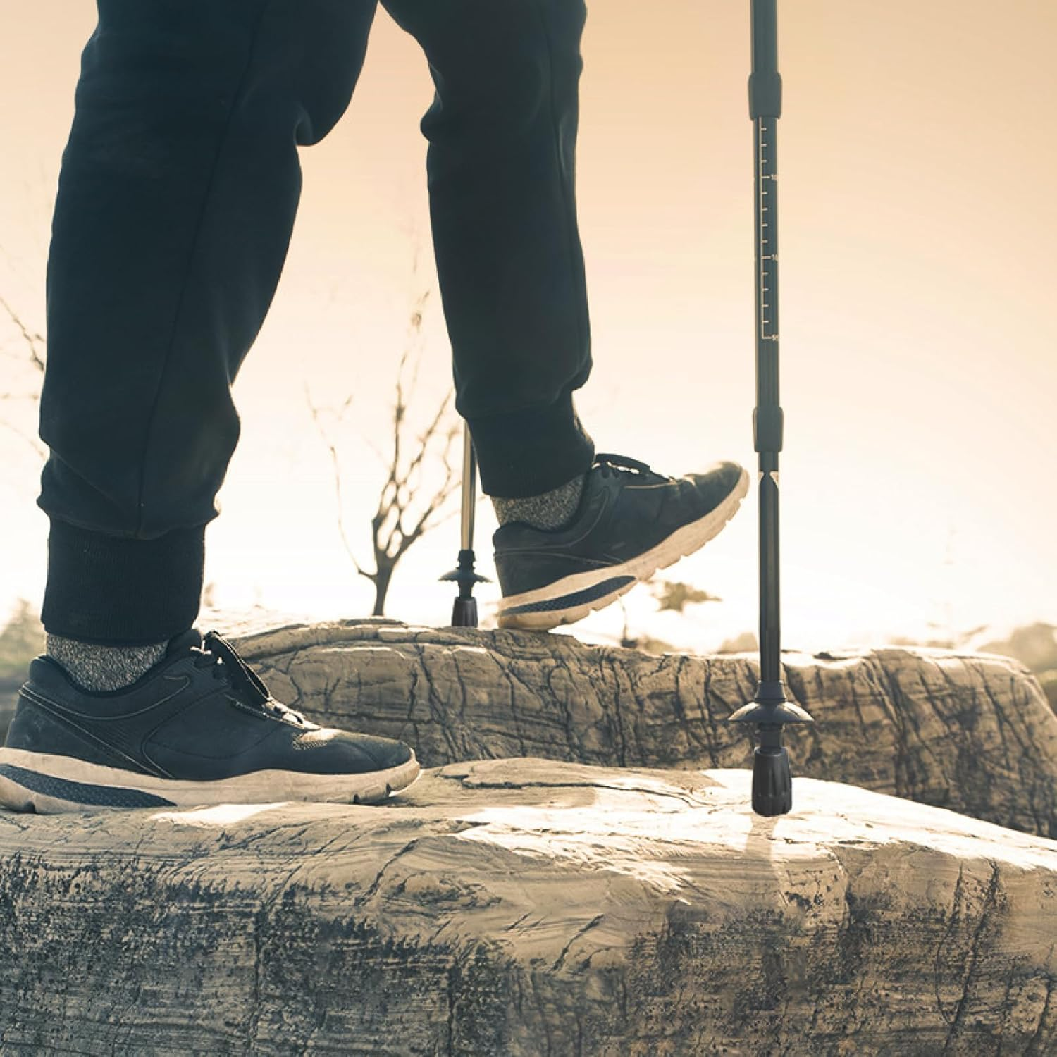 TRIWONDER Rubber Trekking Poles Tips Protectors Hiking Pole Replacement Flexible Walk Tip for Hiking Sticks Walking Poles - B - Black - 12 Pack image number 2