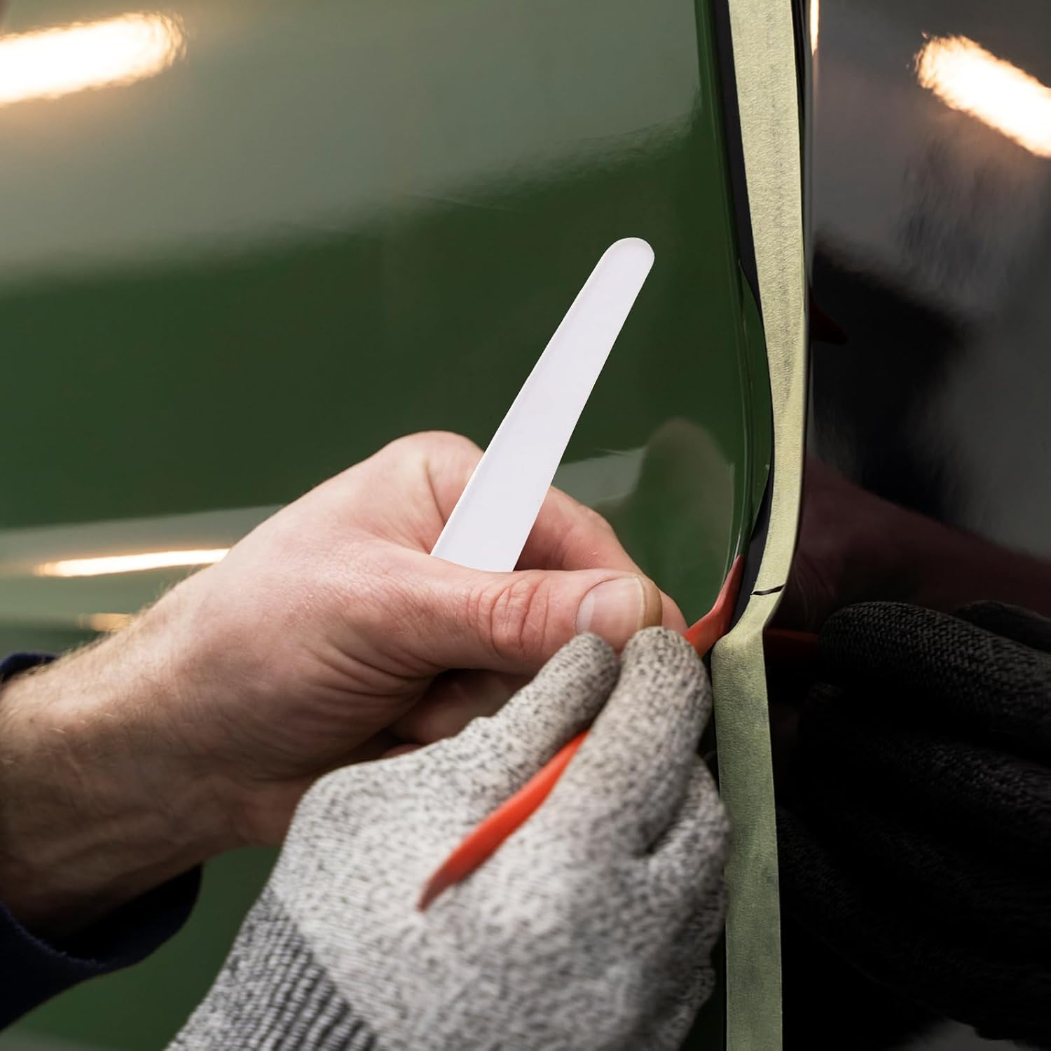 5 Pack Window Tint Shank Squeegee Tools, Corner Shank Gasket Squeegee Scraper Vinyl Wrap Tools Flat Lip Film Installation for Car Window Tinting, White image number 1