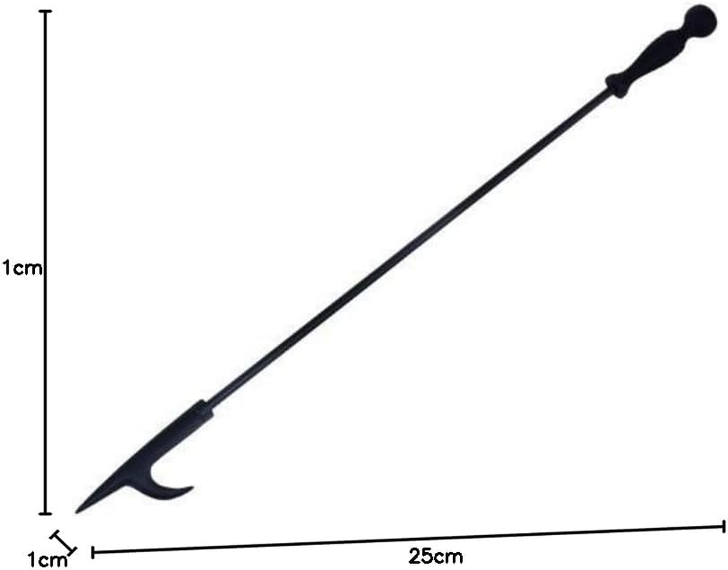 Rocky Mountain Goods Long Fireplace Poker - Rust Resistant Black Finish - Heavy Duty Wrought Iron Steel - Decorative Look and Finish - Multi Use Tip - Indoor and Outdoor Use image number 1