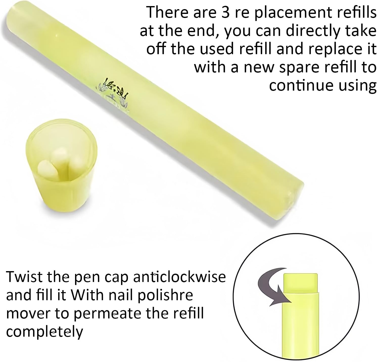 Nail Polish Corrector Pens, Manicure Remover Pen with 12 Replacement Tips, Refillable Nail Art Edge Cleaning Pen, Nail Art Remover Pen, Nail Varnish Remover Pens, Manicure Correction Pens (4 Pcs) image number 5