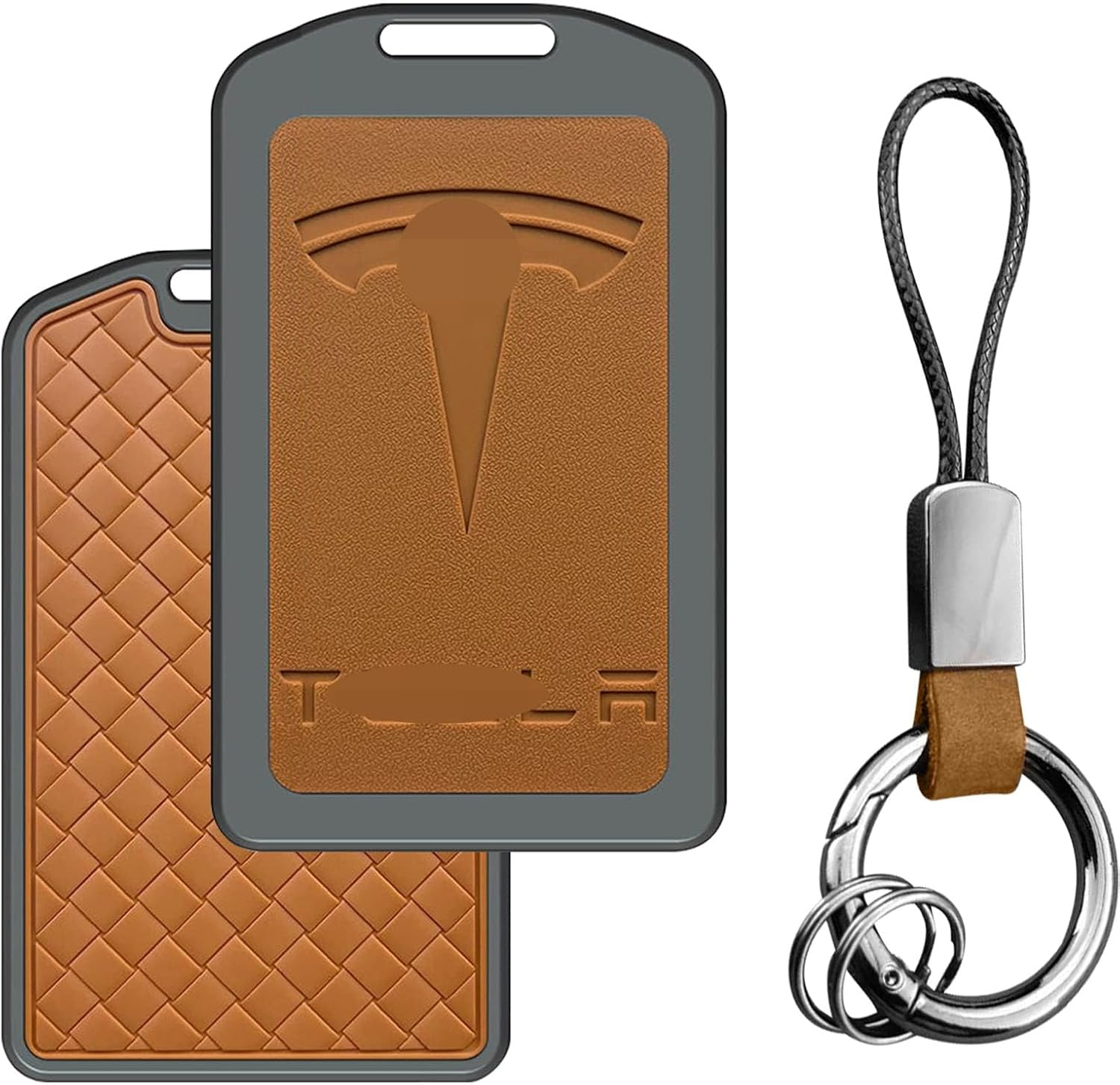 Car Key Card Holder for Tesla Model 3 TPU Key Fob Cover Protector Case Fit Tesla Model 3/Y/S/X Accessories (Orange) image number 5