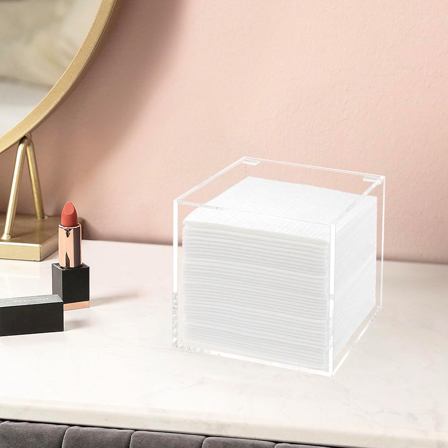 DELIPPLY Face Towelettes Disposable Holder, Disposable Face Towel Container Acrylic, Facial Towels Storage Box, Clear