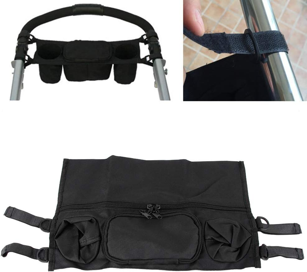 Stroller Organizer, Kids Baby Stroller Detachable Phone Bag Pram Pushchair Tray Hanging Bag Bottle Cup Holder Organizer, Stroller Accessories Caddy Parent Console image number 5