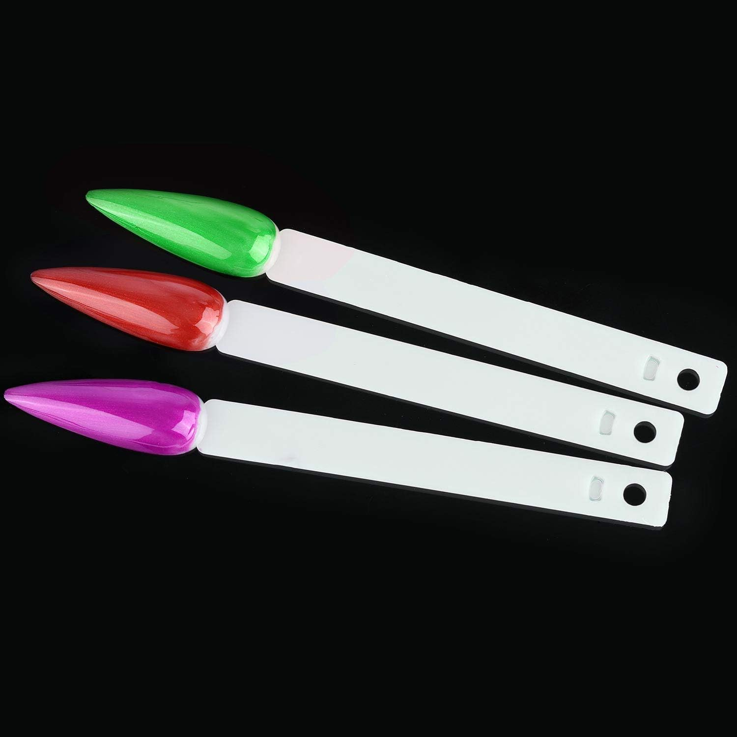 160 Pcs Nail Swatch Sticks Natural Stiletto Nail Color Display Practice Nail Sample Sticks - Natural image number 3