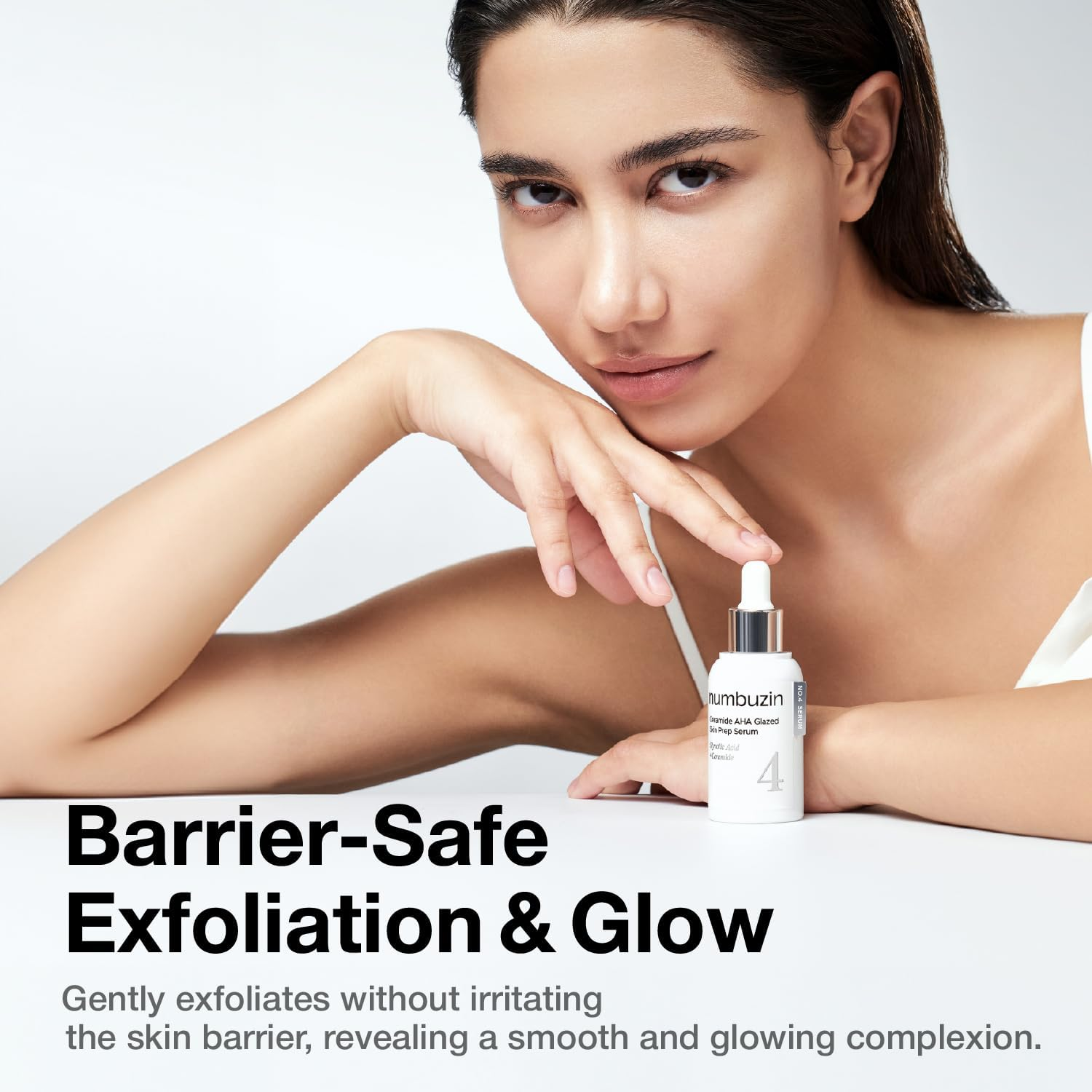 Numbuzin No.4 Serum | Ceramide AHA Glazed Skin Prep Serum | Exfoliating, Skin Barrier Repair, Face Peel | Glycolic Acid, PHA, Ceramides, Panthenol | 1.01 Fl.Oz image number 2