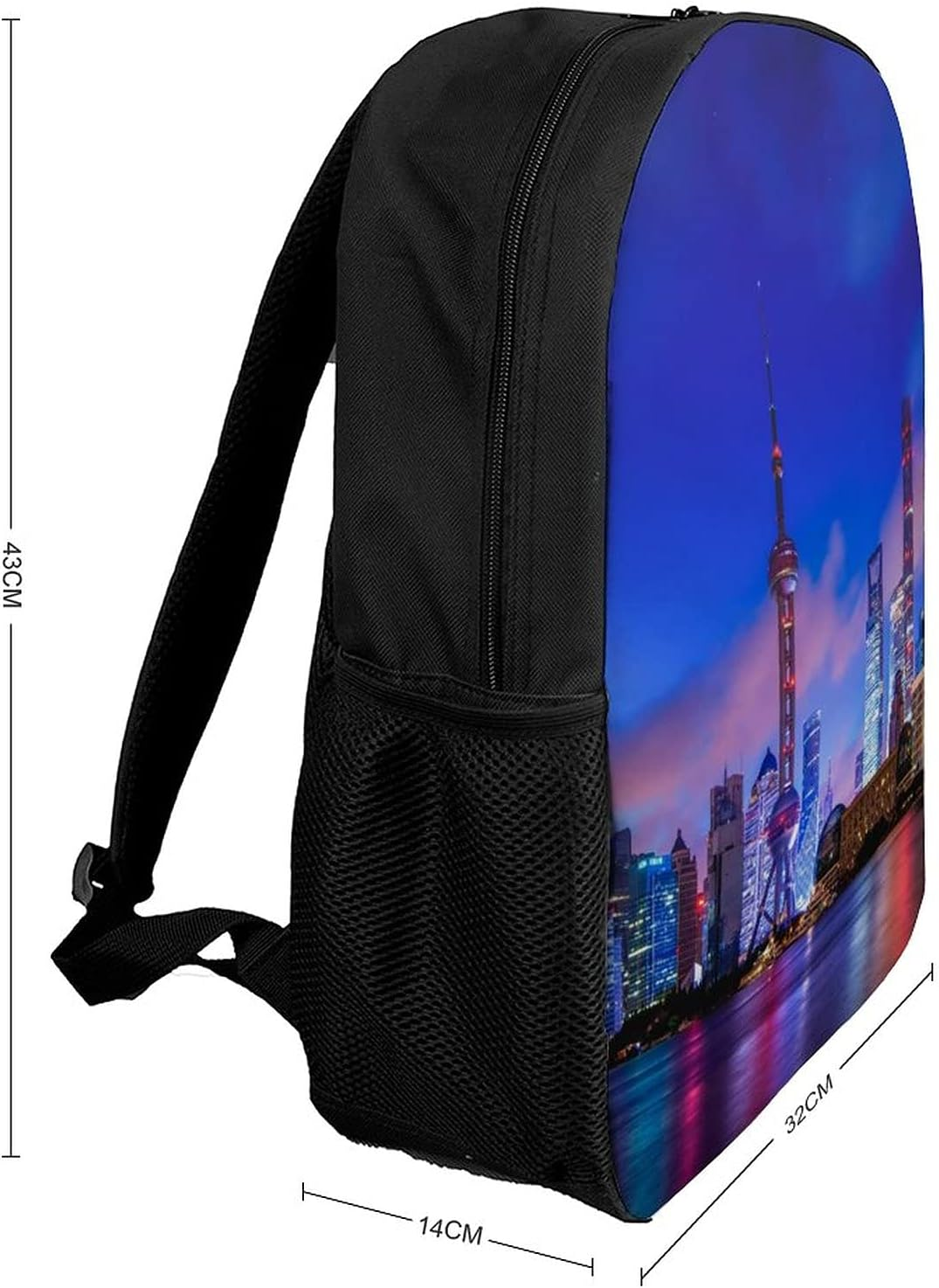 Cute Waterproof Lightweight Childrens Students Bags Backpacks Print Prague Czech Republic City Landscape Fog for Christmas Gi - Black-Style-3 image number 4