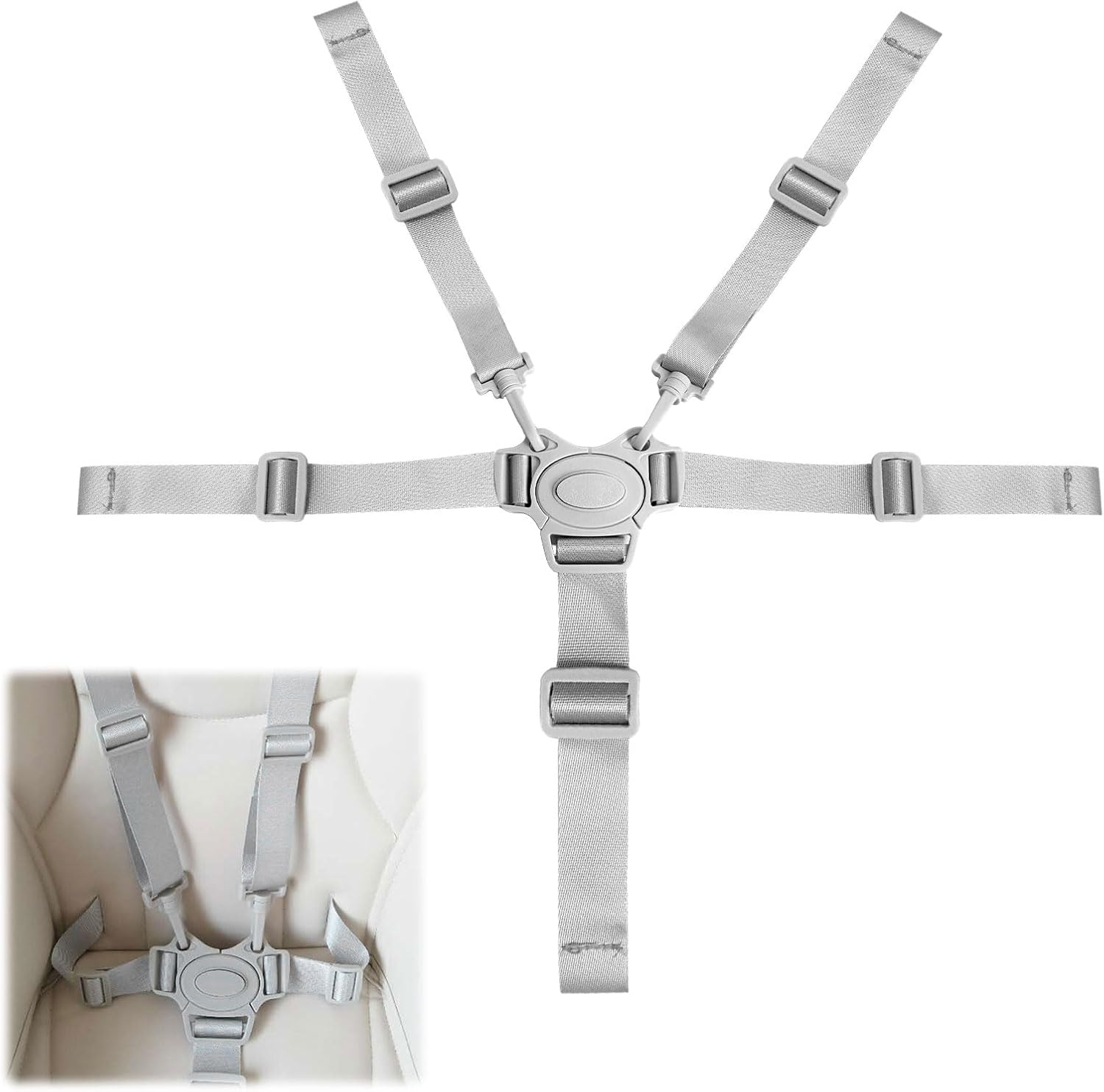 High Chair Straps, Children'S Straps, Baby Portable Chair Belt, Replacement Harness Straps for Most 5 Point High Chairs, Safety Harness Convertible Straps for High Chair Belt image number 4