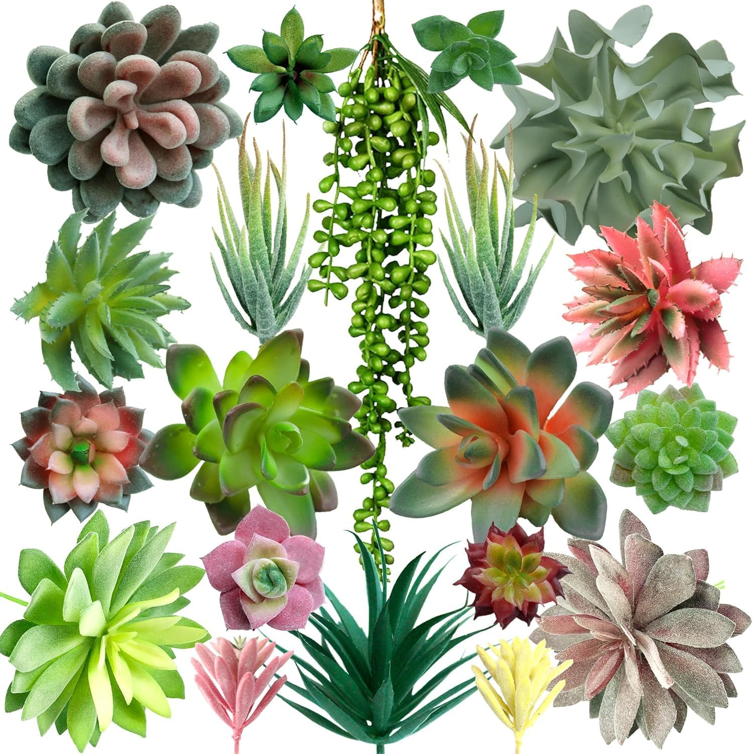 Fake Succulents Unpotted - 20 Pack - Realistic Succulent Plants Artificial - Large Faux Succulent Bulk DIY Home Decor - Fake Plant Cactus Greenery - Premium Mini Artificial Succulent Flowers image number 6