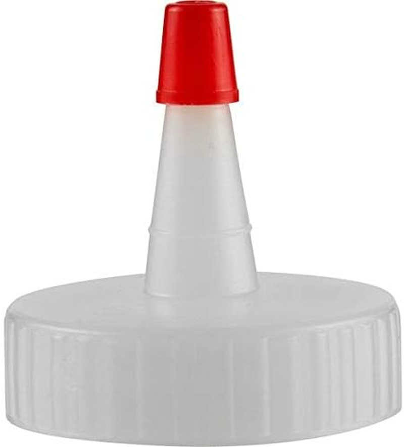 Kelkaa Caps 38/400 Natural Red Tip Yorker Caps with .030 Orifice Hole, Dispensing Caps, Replacement Caps for Squeeze Bottles, Neck Diameter 38Mm, Thread Type 400 (Pack of 12) image number 1
