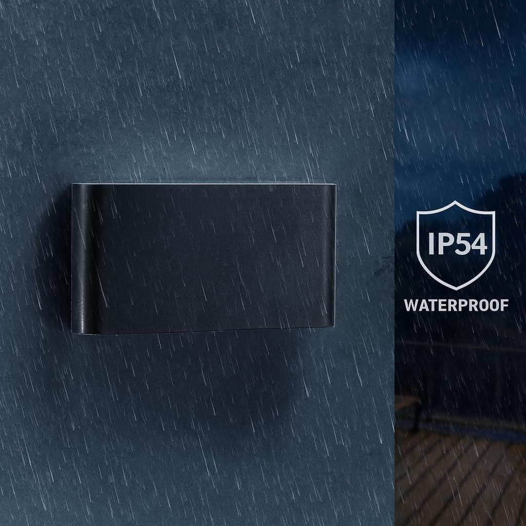 M Ledme LED Wall Light 10W Warm Light 3000K Waterproof IP54 Modern Design for Garden, Patio, Entryway and Patio image number 5