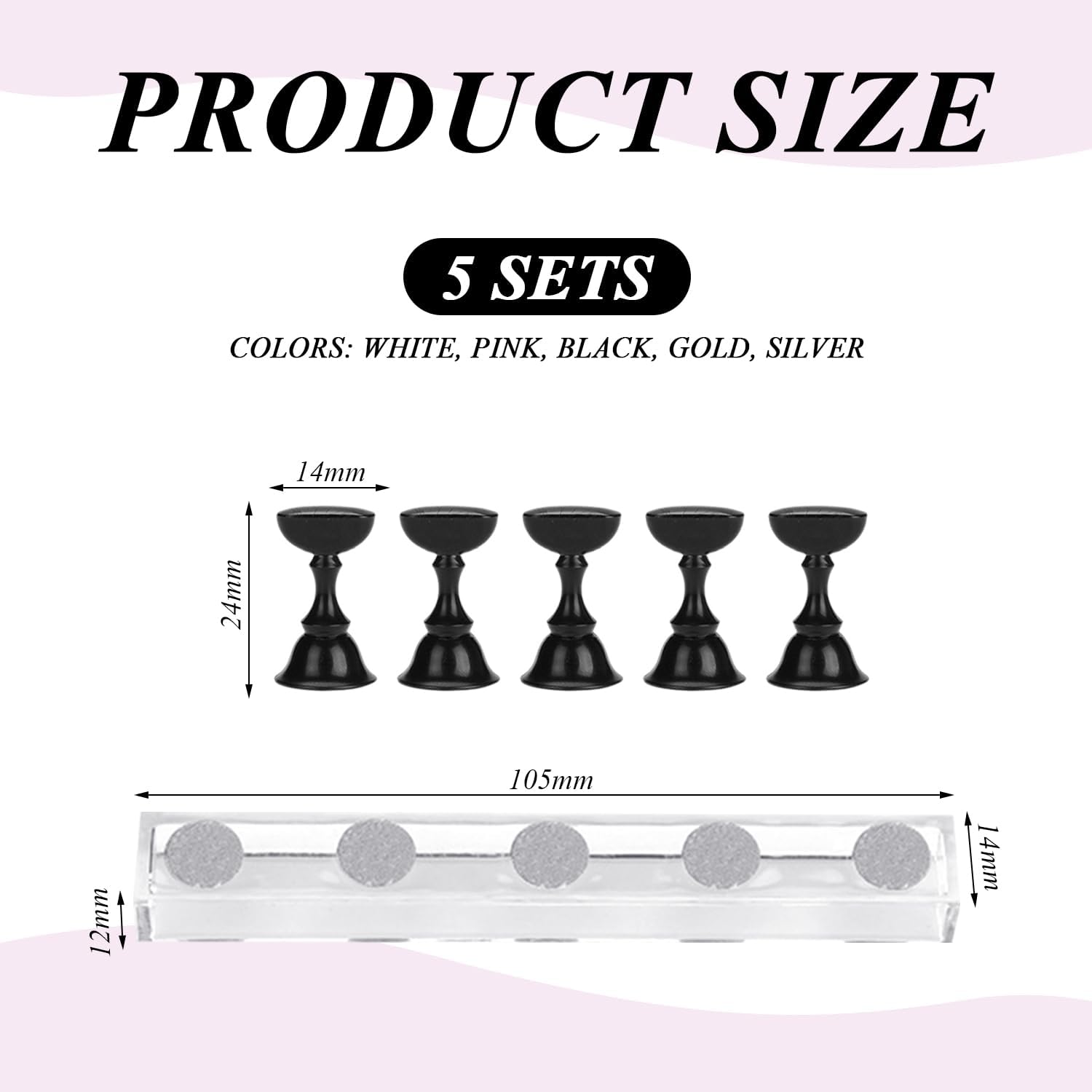 5 Pcs Manicure Accessories Manicure Practice Accessories Nail Display Stand Acrylic Nail Stand DIY Manicure Accessories image number 4