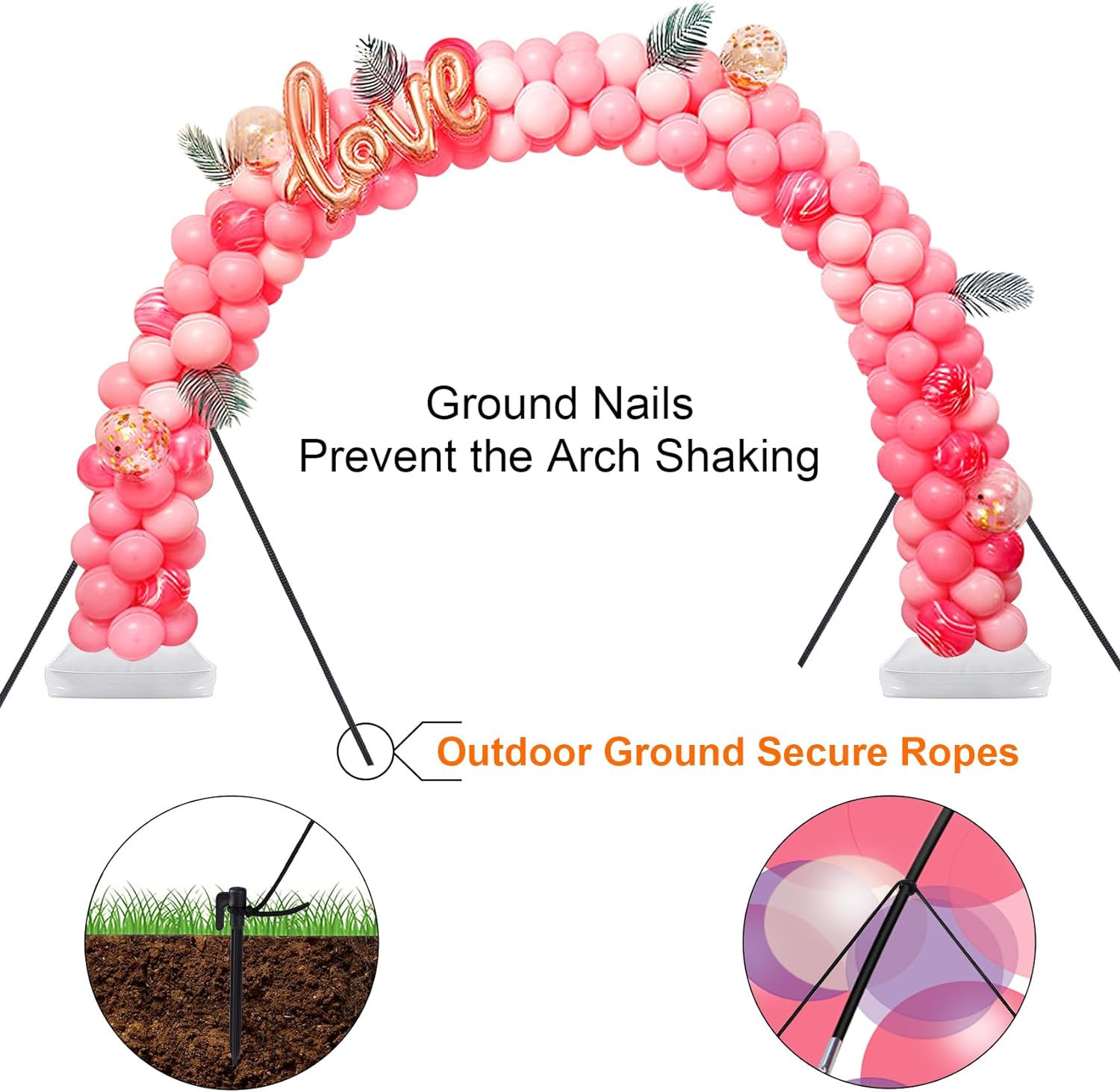 Chamvis Balloon Arch Kit, 9FT Height & 10FT Width Adjustable Balloon Arch Stand Garden Arbors: Balloon Arch Frame Plant Support Stand for Wedding Baby Shower Birthday Garden Arbors Photo Backdrop image number 4